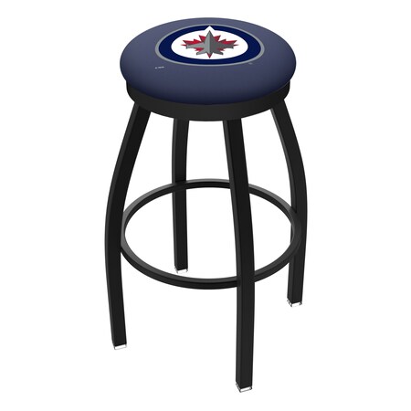 30 Blk Wrinkle Winnipeg Jets Swivel Bar Stool,Accent Ring
